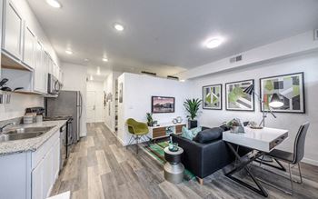 Living room near kitchen